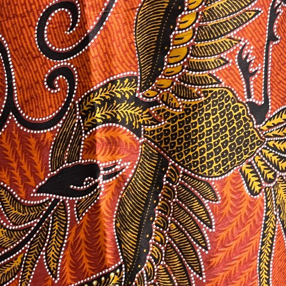 Victoria's Secret silk red gold floral birds oversized silk shawl scarf wrap - Picture 6 of 9